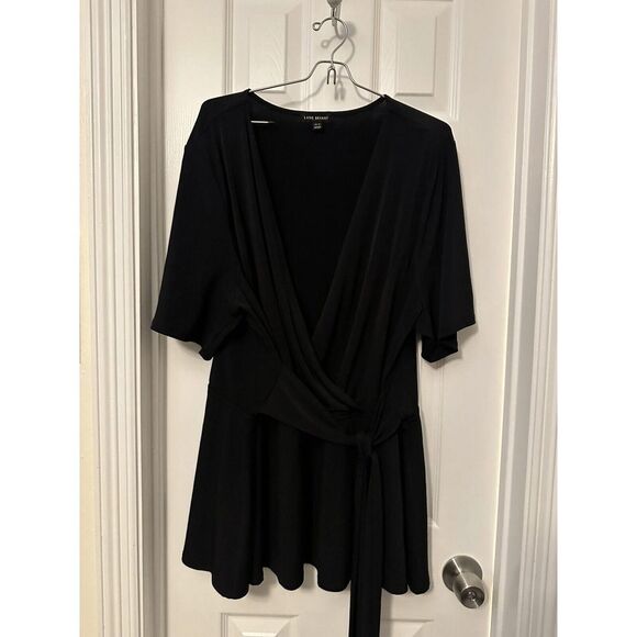 Lane Bryant Womens‎ Black Tie Waist Stretch Career Shirt Top size Plus 26 - Picture 3 of 4